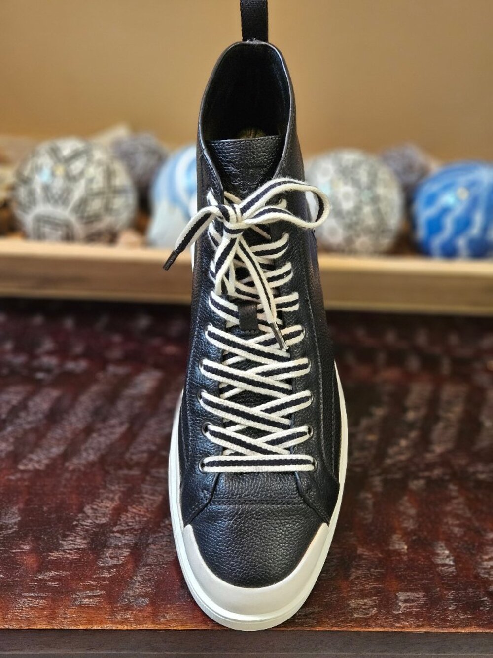 Coach Men's Full-Grain Leather Hi Top Sneakers, Black, Sz 13 (w/extra laces) - Picture 8 of 15